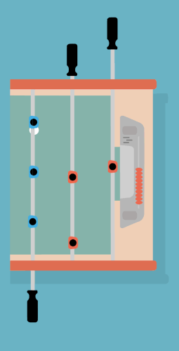 Animated diagram of the pull kick shot