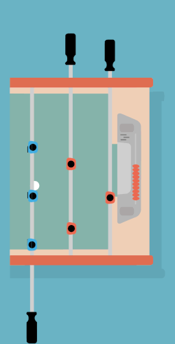 Animated diagram of the push shot
